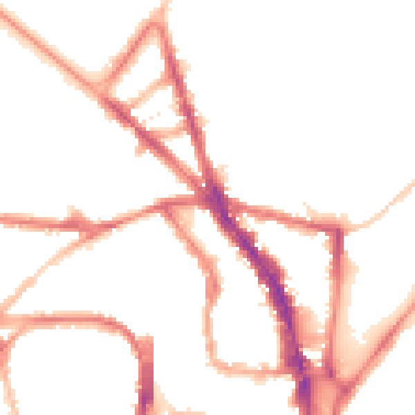 Night-time road noise heatmap for BN1 4JQ