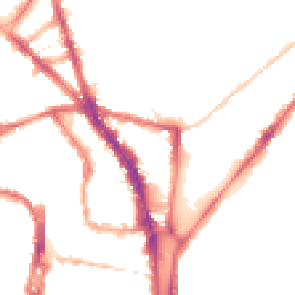 Night-time road noise heatmap for BN1 4JR