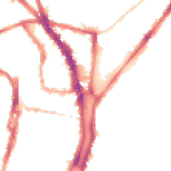 Night-time road noise heatmap for BN1 4JY