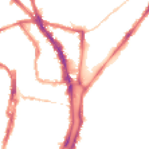 Night-time road noise heatmap for BN1 4JZ