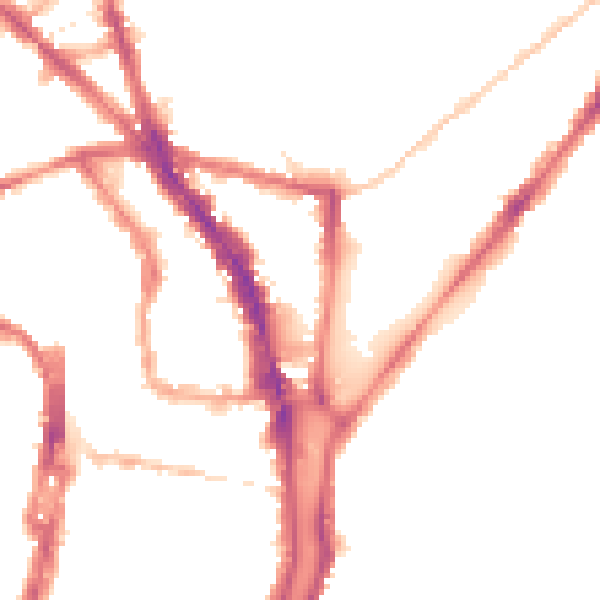 Night-time road noise heatmap for BN1 4LA