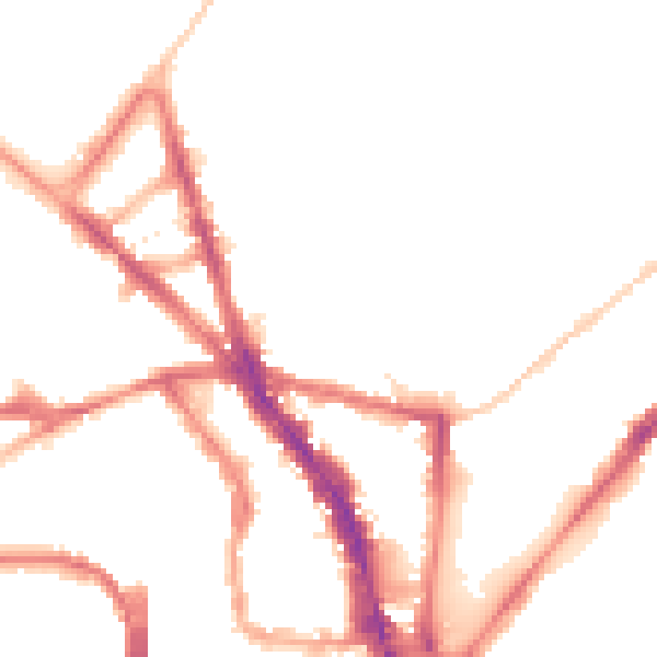 Night-time road noise heatmap for BN1 4NL