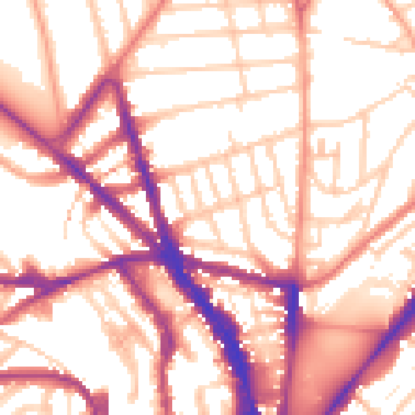 Daytime road noise heatmap for BN1 4NN