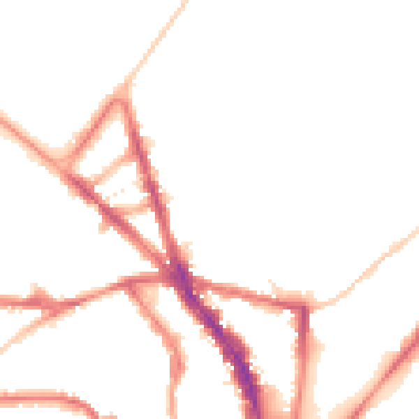 Night-time road noise heatmap for BN1 4NW