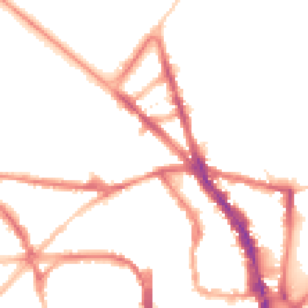 Night-time road noise heatmap for BN1 4QD