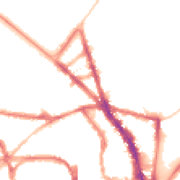 Night-time road noise heatmap for BN1 4QF