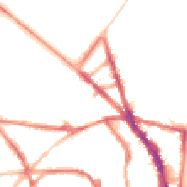 Night-time road noise heatmap for BN1 4QT