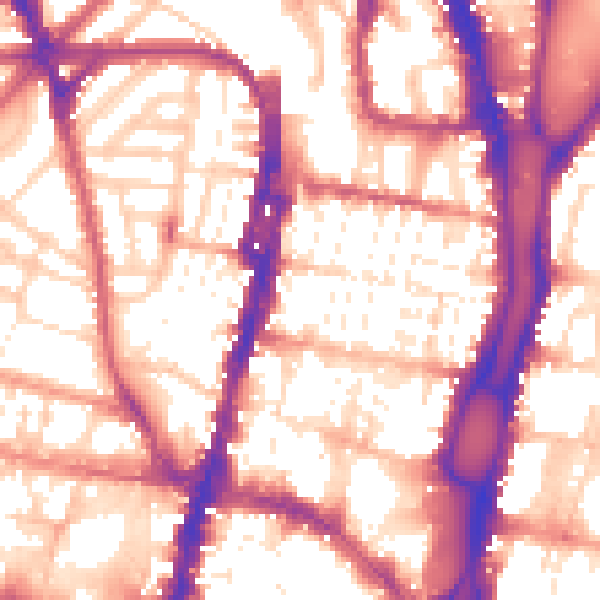Daytime road noise heatmap for BN1 4TB