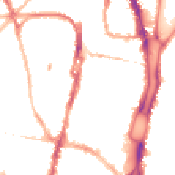 Night-time road noise heatmap for BN1 4TB