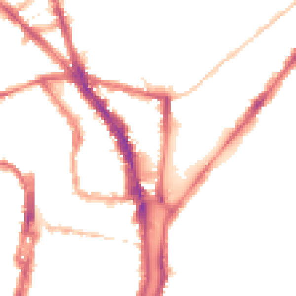 Night-time road noise heatmap for BN1 4ZH