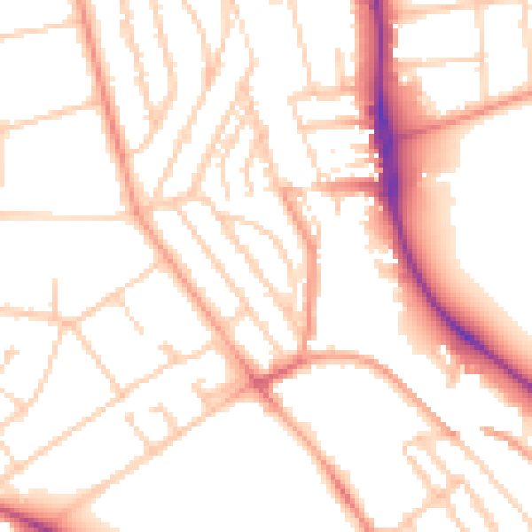 Daytime road noise heatmap for BN1 5AN