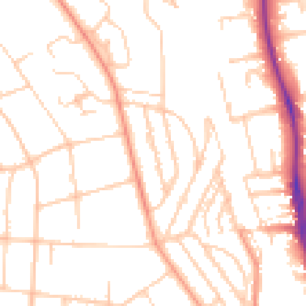 Daytime road noise heatmap for BN1 5BD