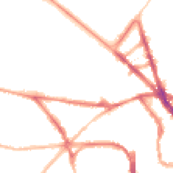 Night-time road noise heatmap for BN1 5DL