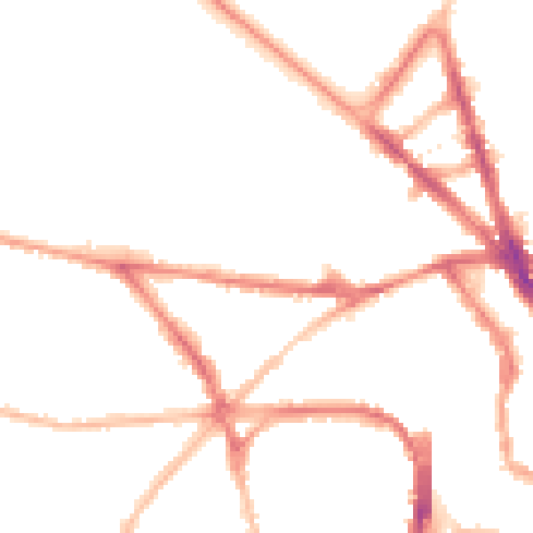 Night-time road noise heatmap for BN1 5DP