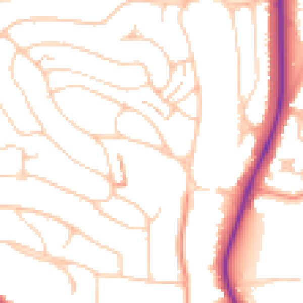 Daytime road noise heatmap for BN1 5ED