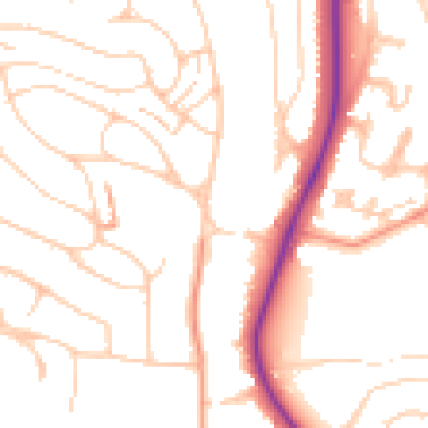 Daytime road noise heatmap for BN1 5ES