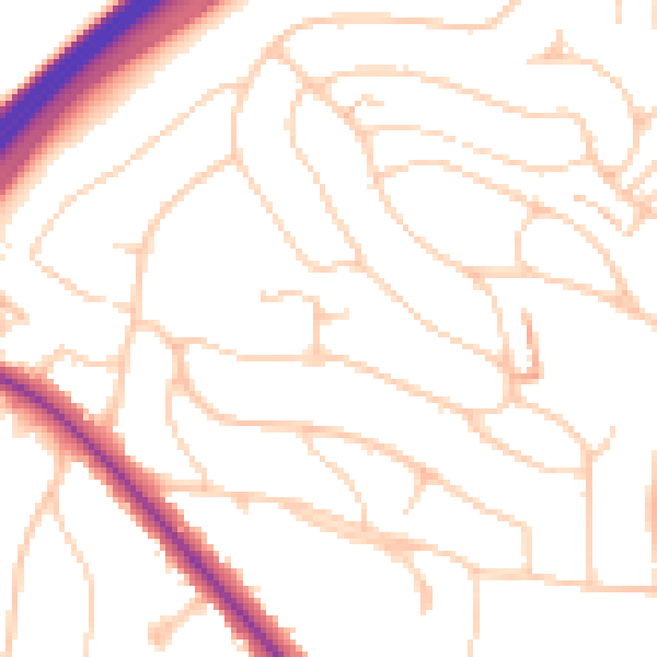 Daytime road noise heatmap for BN1 5FJ