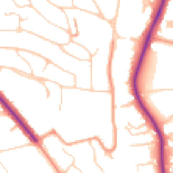 Daytime road noise heatmap for BN1 5JD