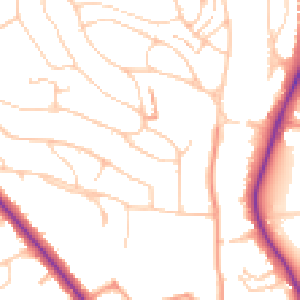 Daytime road noise heatmap for BN1 5JP