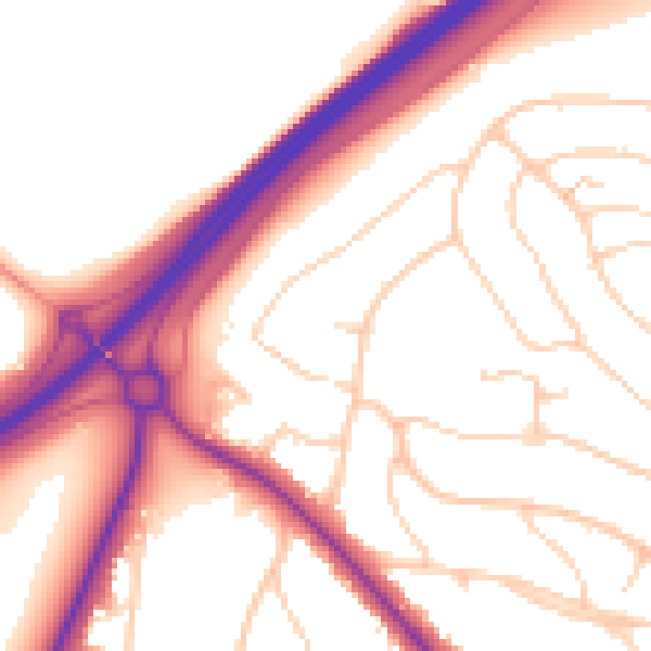 Daytime road noise heatmap for BN1 5LQ