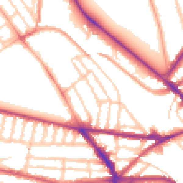 Daytime road noise heatmap for BN1 5PG