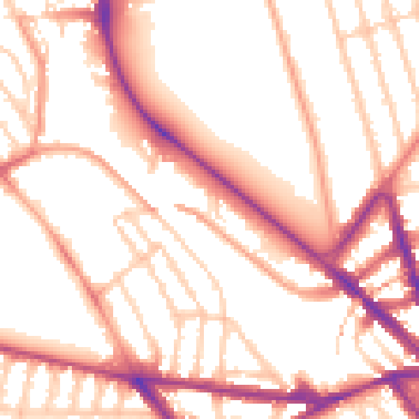 Daytime road noise heatmap for BN1 6AH