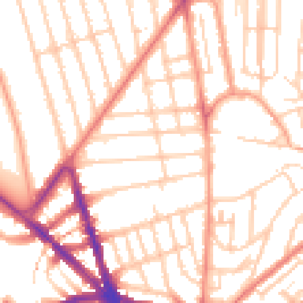Daytime road noise heatmap for BN1 6DL