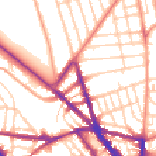 Daytime road noise heatmap for BN1 6DN