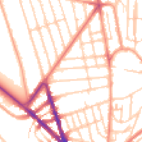 Daytime road noise heatmap for BN1 6EB