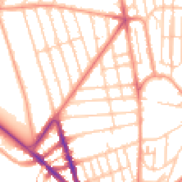 Daytime road noise heatmap for BN1 6EE