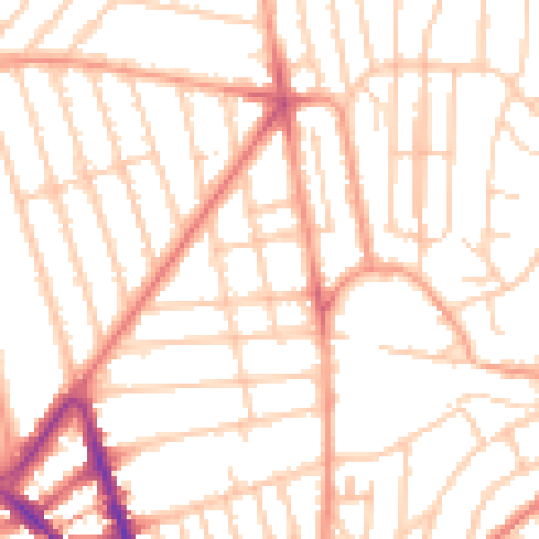 Daytime road noise heatmap for BN1 6EJ