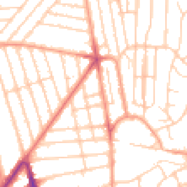 Daytime road noise heatmap for BN1 6EP