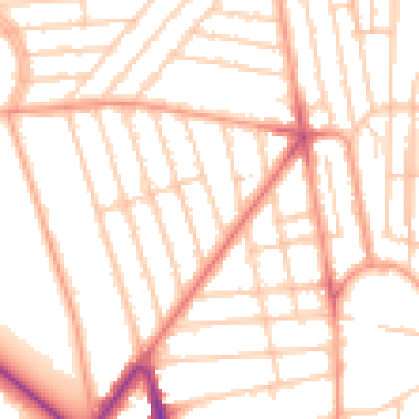 Daytime road noise heatmap for BN1 6FF