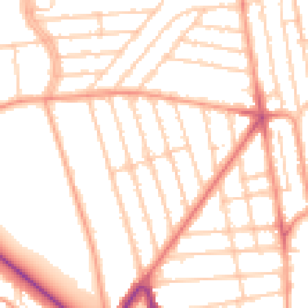 Daytime road noise heatmap for BN1 6GH