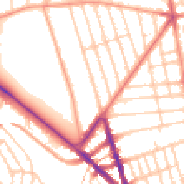 Daytime road noise heatmap for BN1 6HA