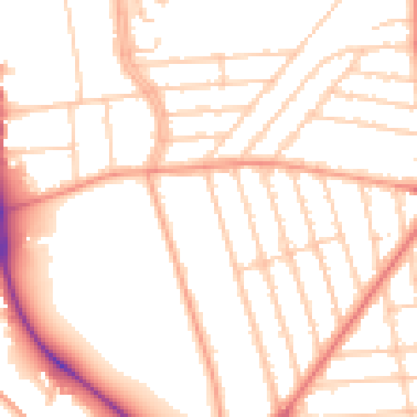 Daytime road noise heatmap for BN1 6HF
