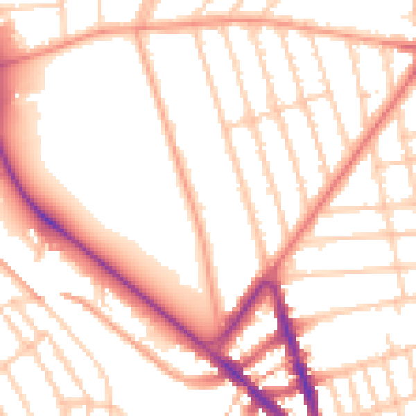 Daytime road noise heatmap for BN1 6HR
