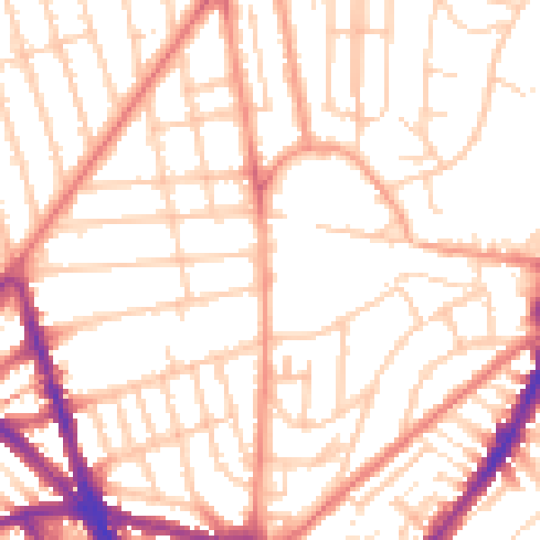Daytime road noise heatmap for BN1 6JA