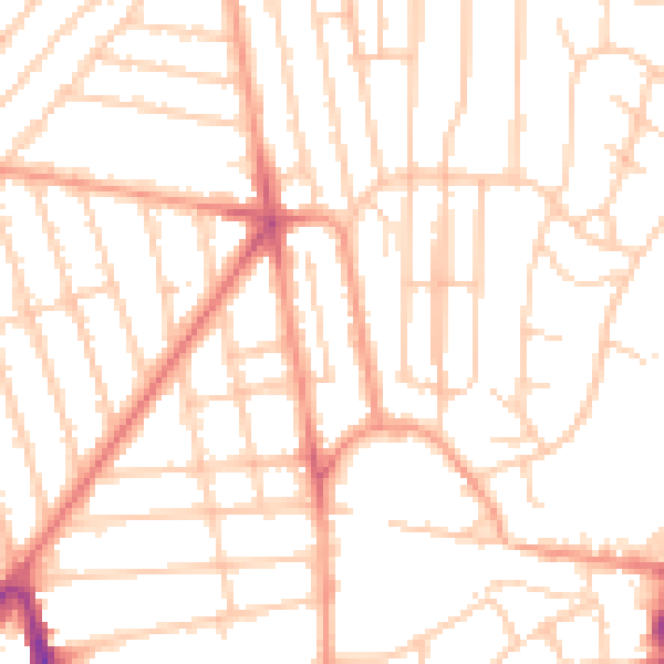 Daytime road noise heatmap for BN1 6JX