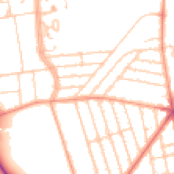 Daytime road noise heatmap for BN1 6NA
