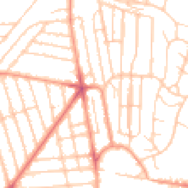 Daytime road noise heatmap for BN1 6NW