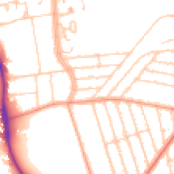 Daytime road noise heatmap for BN1 6PB