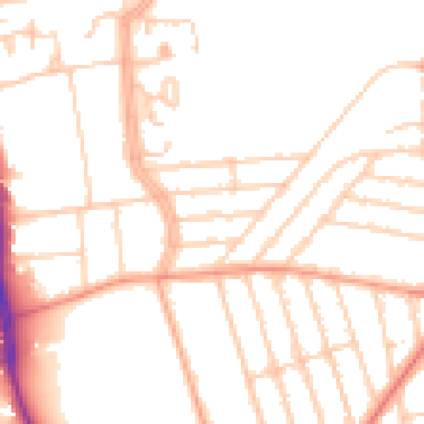 Daytime road noise heatmap for BN1 6PE