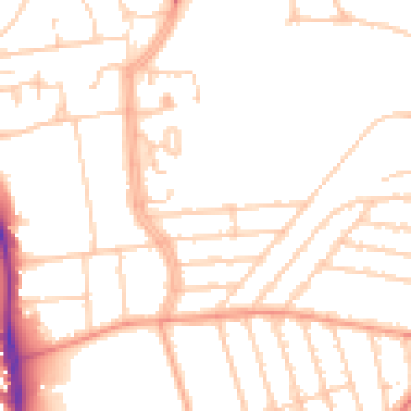 Daytime road noise heatmap for BN1 6PL