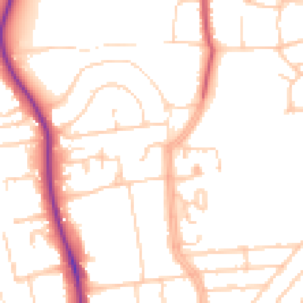 Daytime road noise heatmap for BN1 6PY
