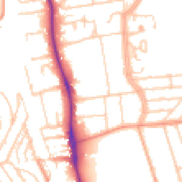 Daytime road noise heatmap for BN1 6RE