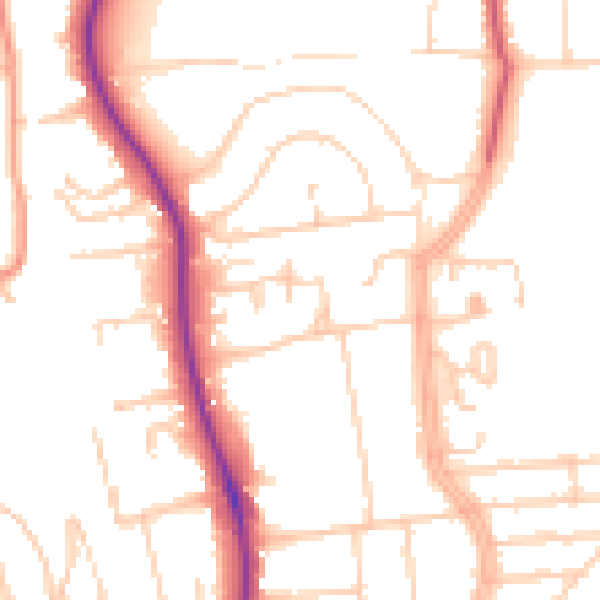 Daytime road noise heatmap for BN1 6RZ