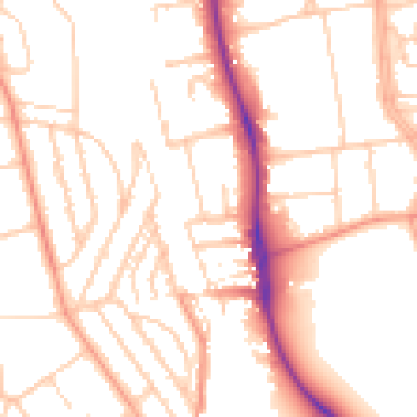 Daytime road noise heatmap for BN1 6ST