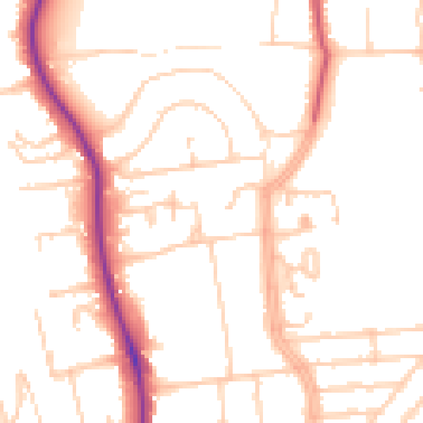 Daytime road noise heatmap for BN1 6TE