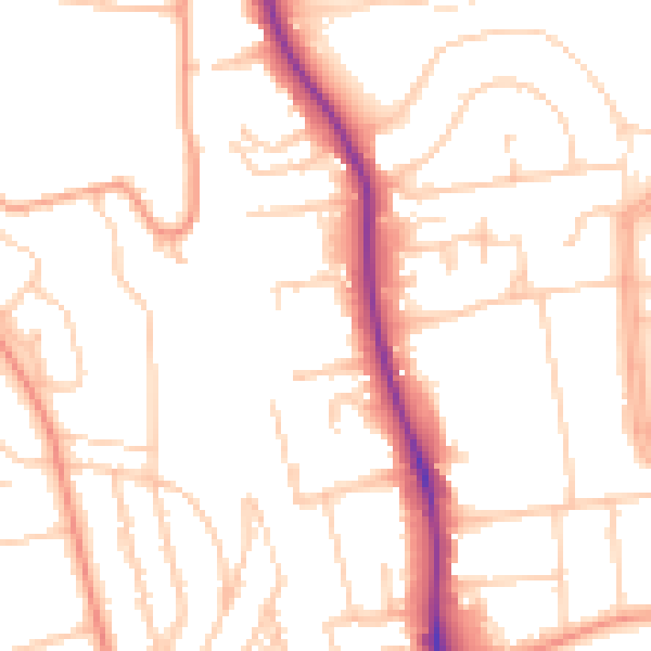 Daytime road noise heatmap for BN1 6UH